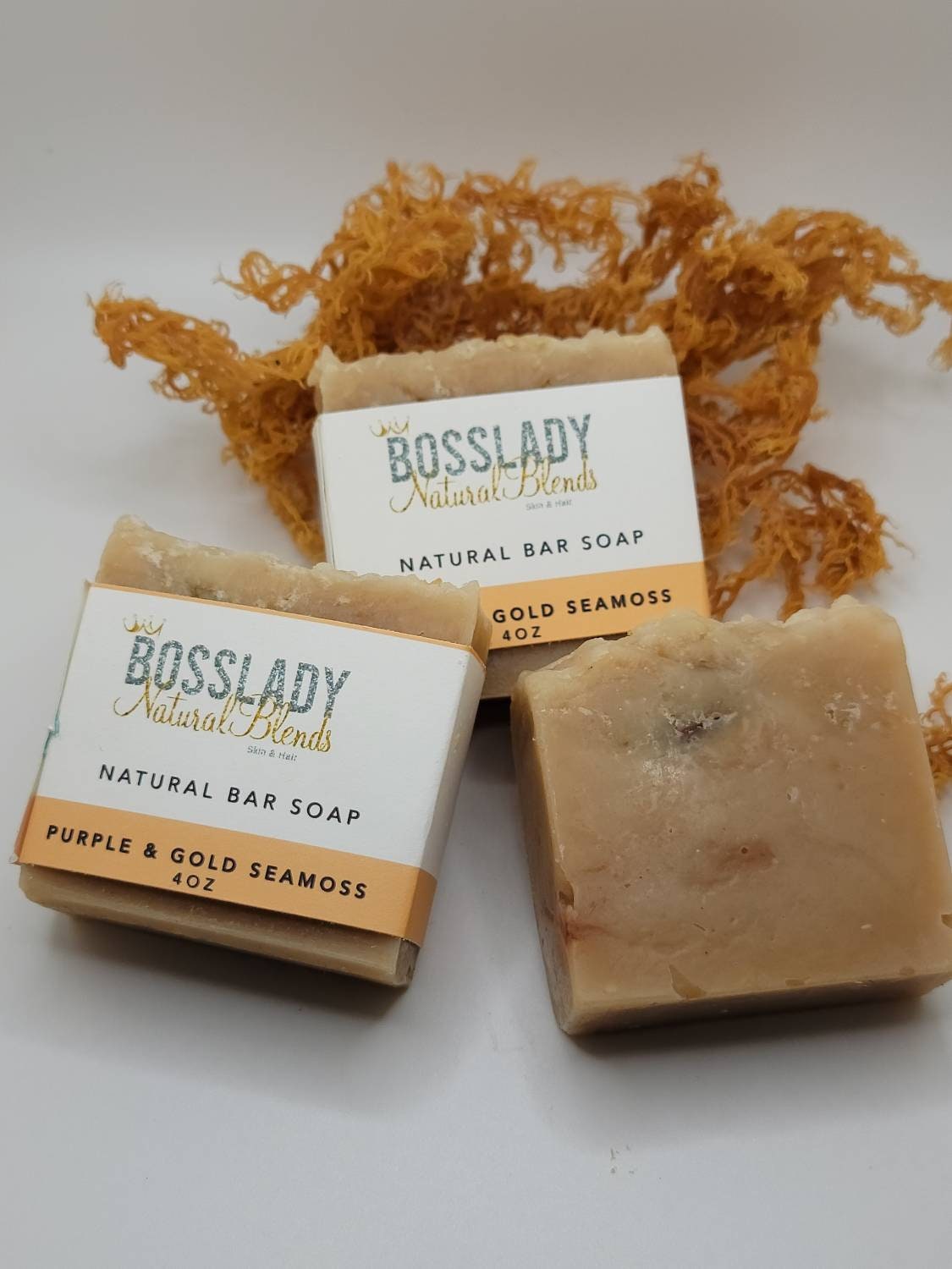 Purple & Gold Sea Moss / Bladderwack  soap,